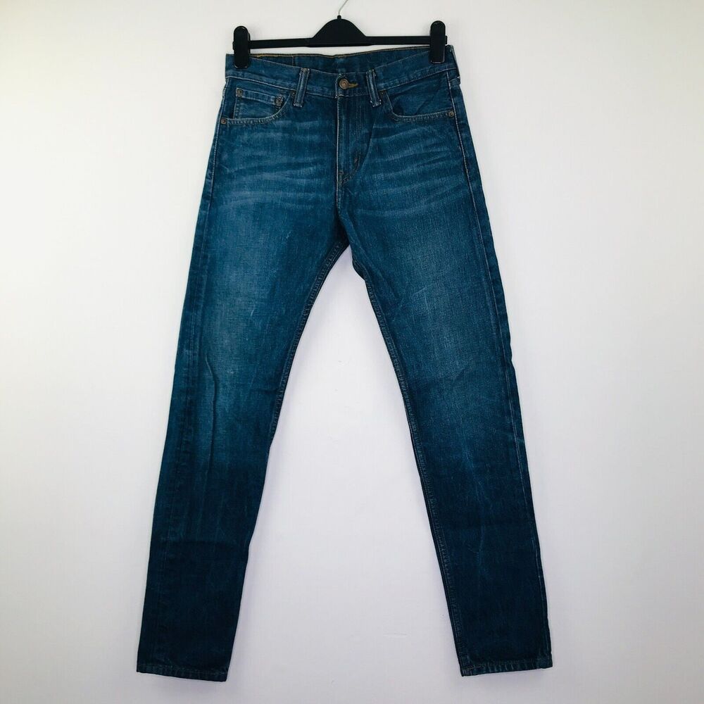 Levi's Men's 29x32 Blue Jeans 508 Regular Taper Fit Medium Wash Whiskered H